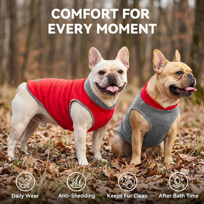 2 Pack Fleece Dog Sweater Pullover Lightweight Reflective Jacket