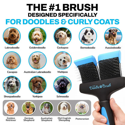 Slicker Dog Brushes Curly Coat Detangler, Double Head