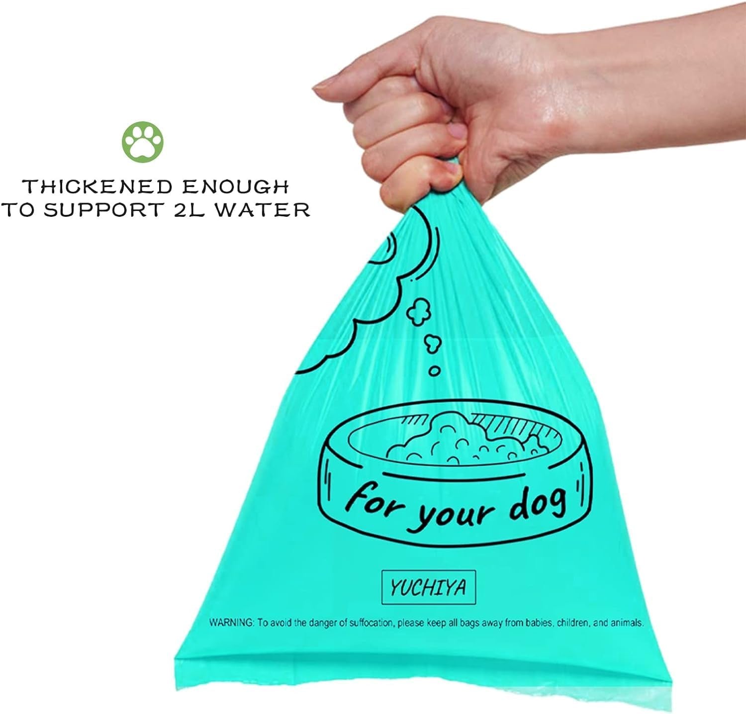 Dog Waste Bag Dispenser with Leak-Proof Scented Bags and Secure Carabiner - Includes 195 Bags, Blue