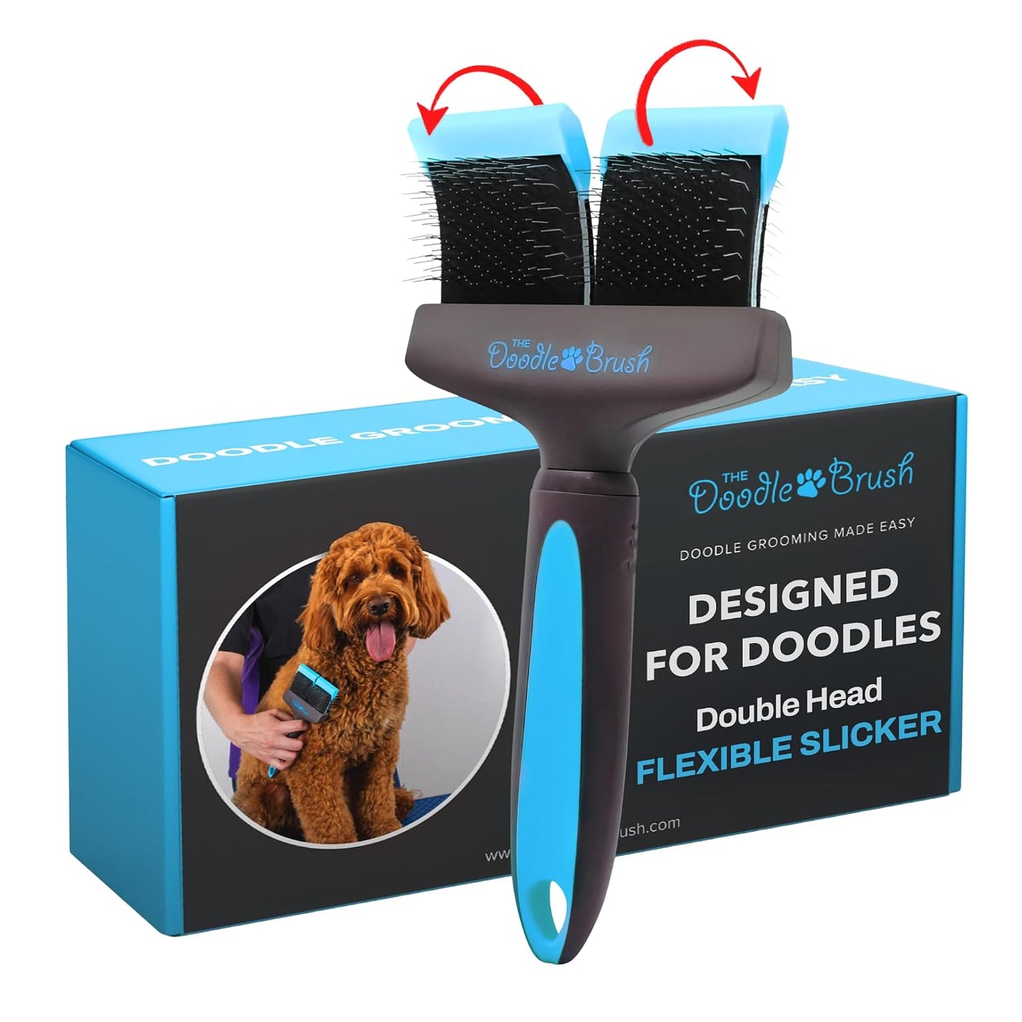 Slicker Dog Brushes Curly Coat Detangler, Double Head