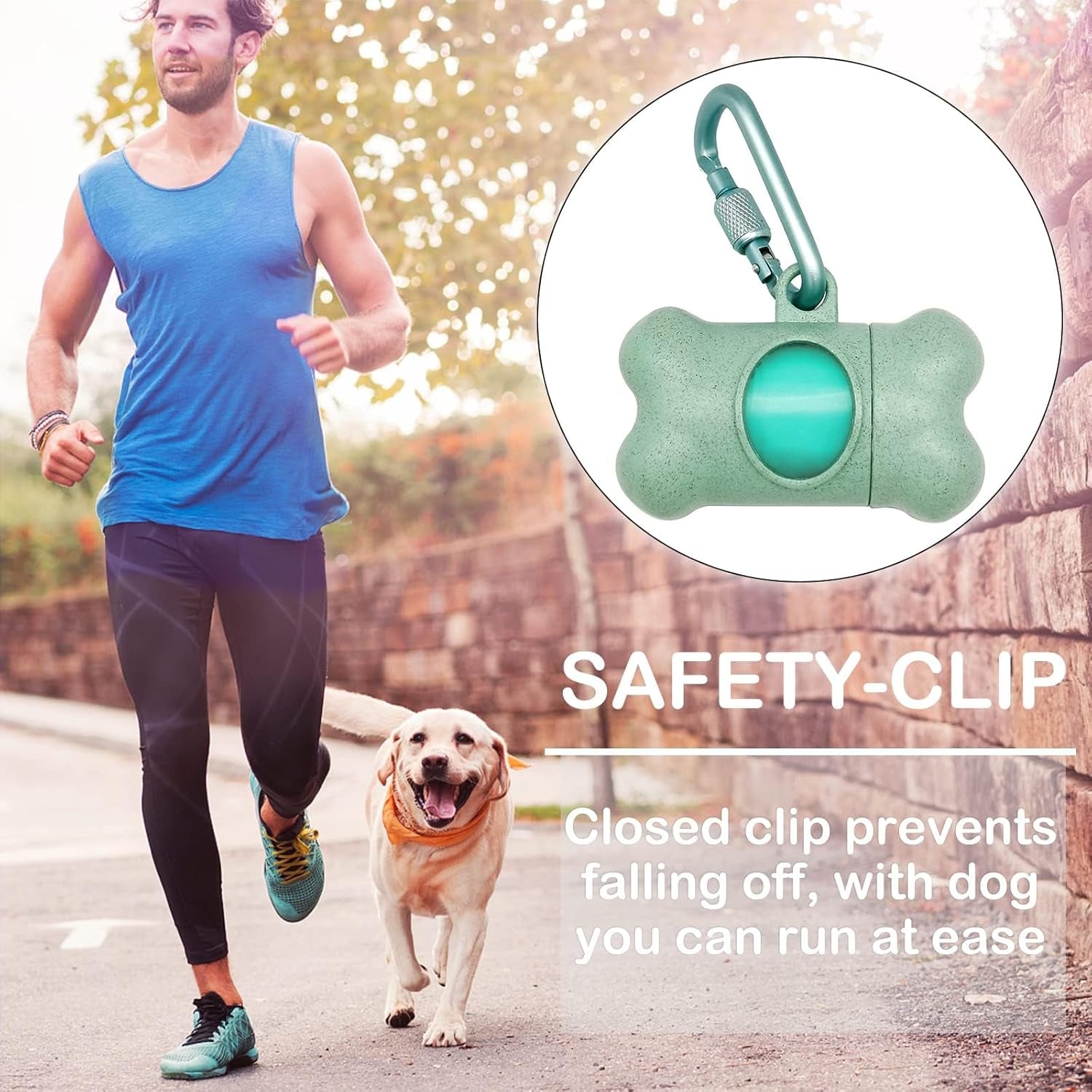 Dog Waste Bag Dispenser with Leak-Proof Scented Bags and Secure Carabiner - Includes 195 Bags, Blue