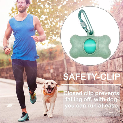 Dog Waste Bag Dispenser with Leak-Proof Scented Bags and Secure Carabiner - Includes 195 Bags, Blue