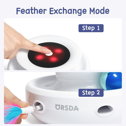 2-in-1 Interactive Cat Toys for Indoor Use, Automatic Cat Toy Balls and Mice with Feather Attachments, Dual Power Supply, Adjustable Speed, Auto On/Off Functionality