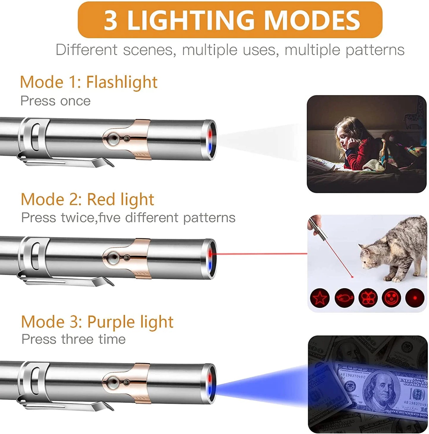 Rechargeable Interactive Cat Laser Pointer Toy with Mouse Accessory - Silver