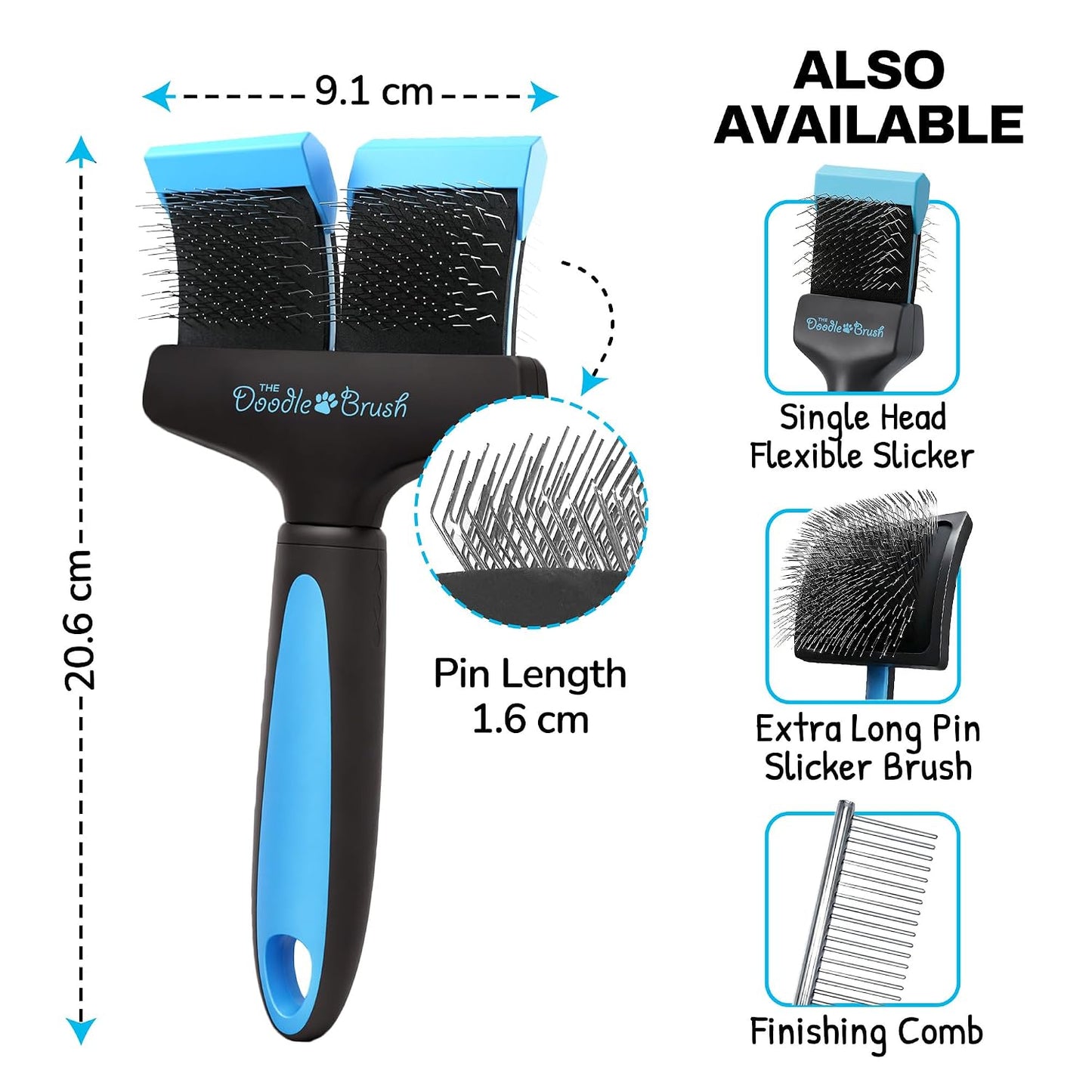 Slicker Dog Brushes Curly Coat Detangler, Double Head