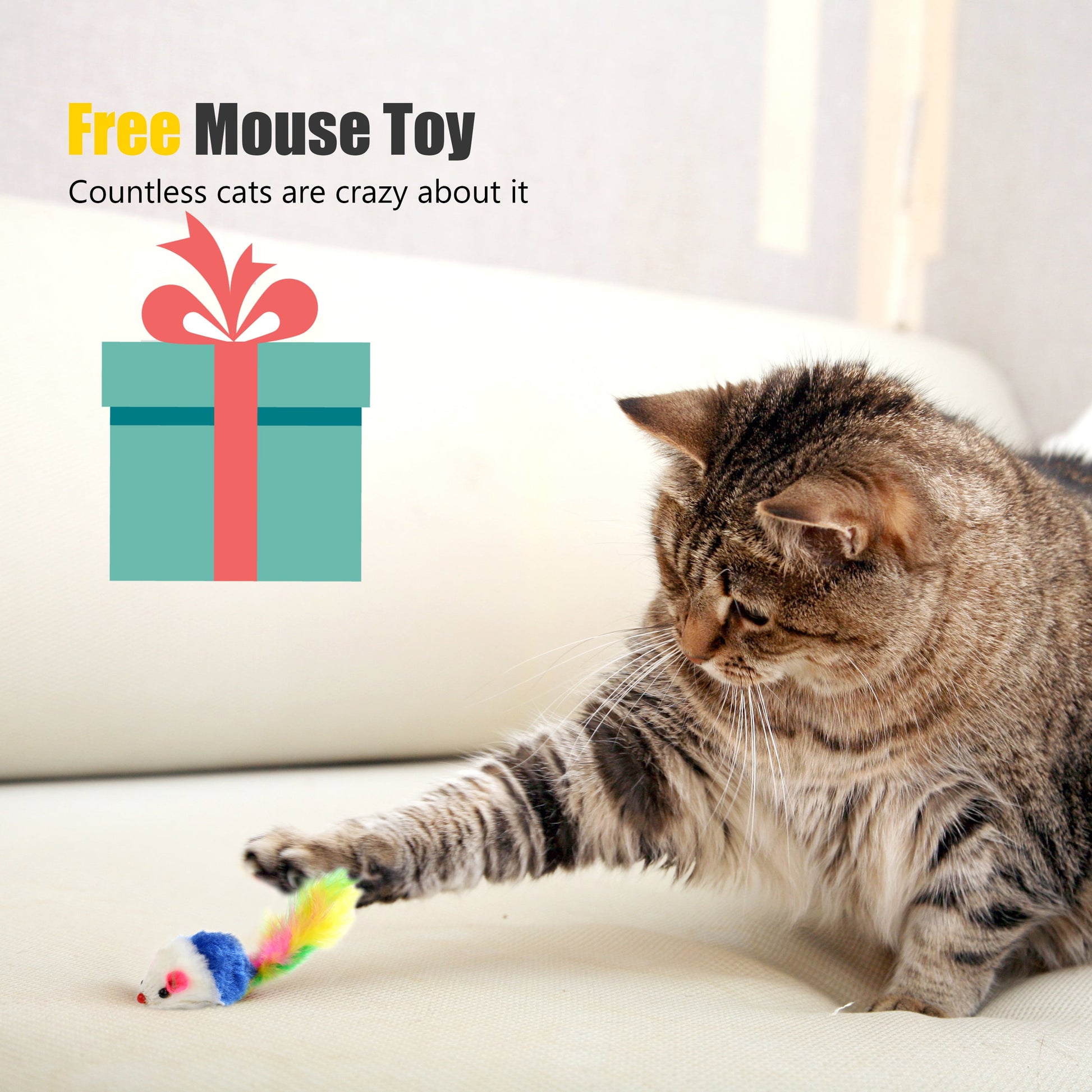 Rechargeable Interactive Cat Laser Pointer Toy with Mouse Accessory - Silver