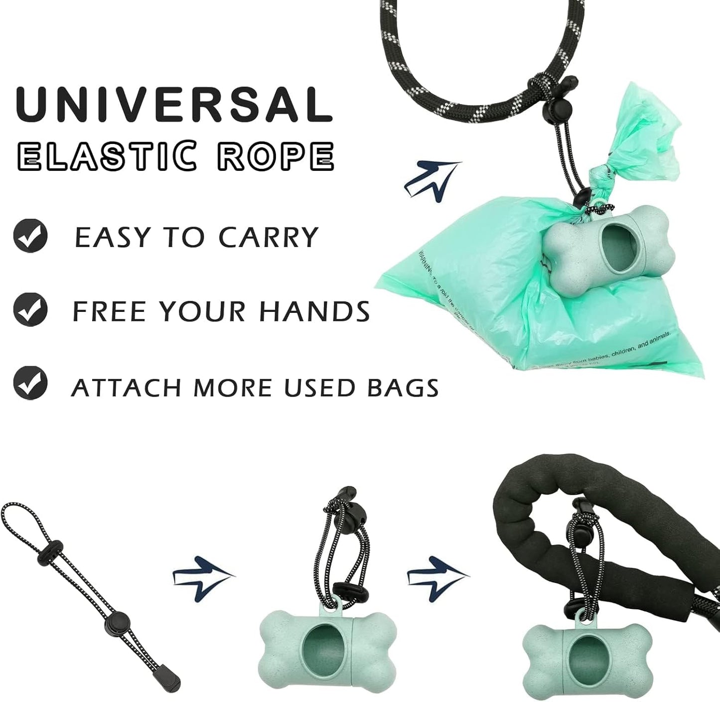 Dog Waste Bag Dispenser with Leak-Proof Scented Bags and Secure Carabiner - Includes 195 Bags, Blue