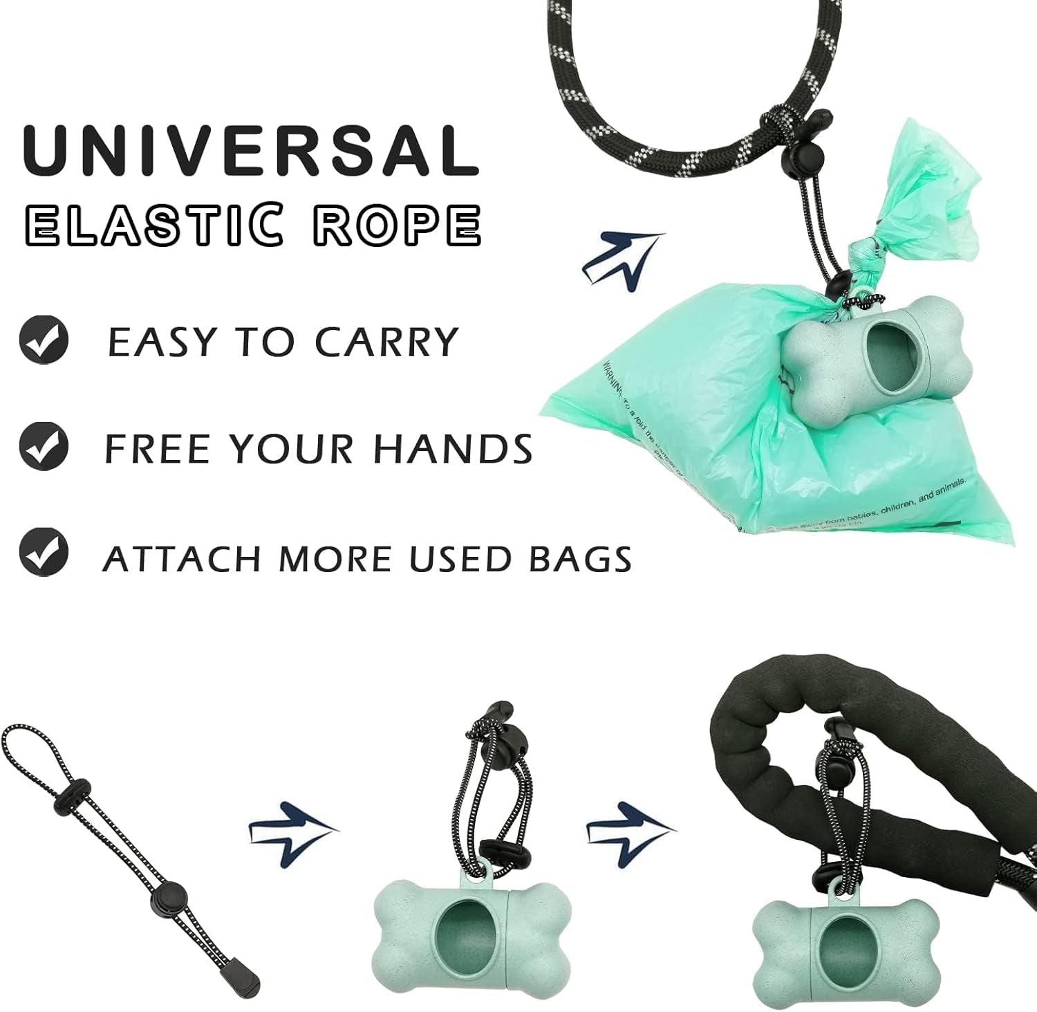 Dog Waste Bag Dispenser with Leak-Proof Scented Bags and Secure Carabiner - Includes 195 Bags, Blue