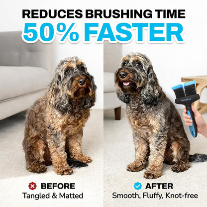 Slicker Dog Brushes Curly Coat Detangler, Double Head