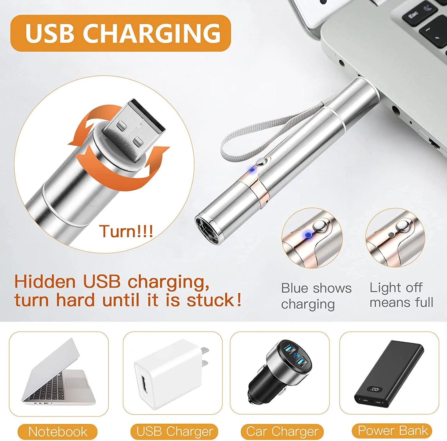 Rechargeable Interactive Cat Laser Pointer Toy with Mouse Accessory - Silver
